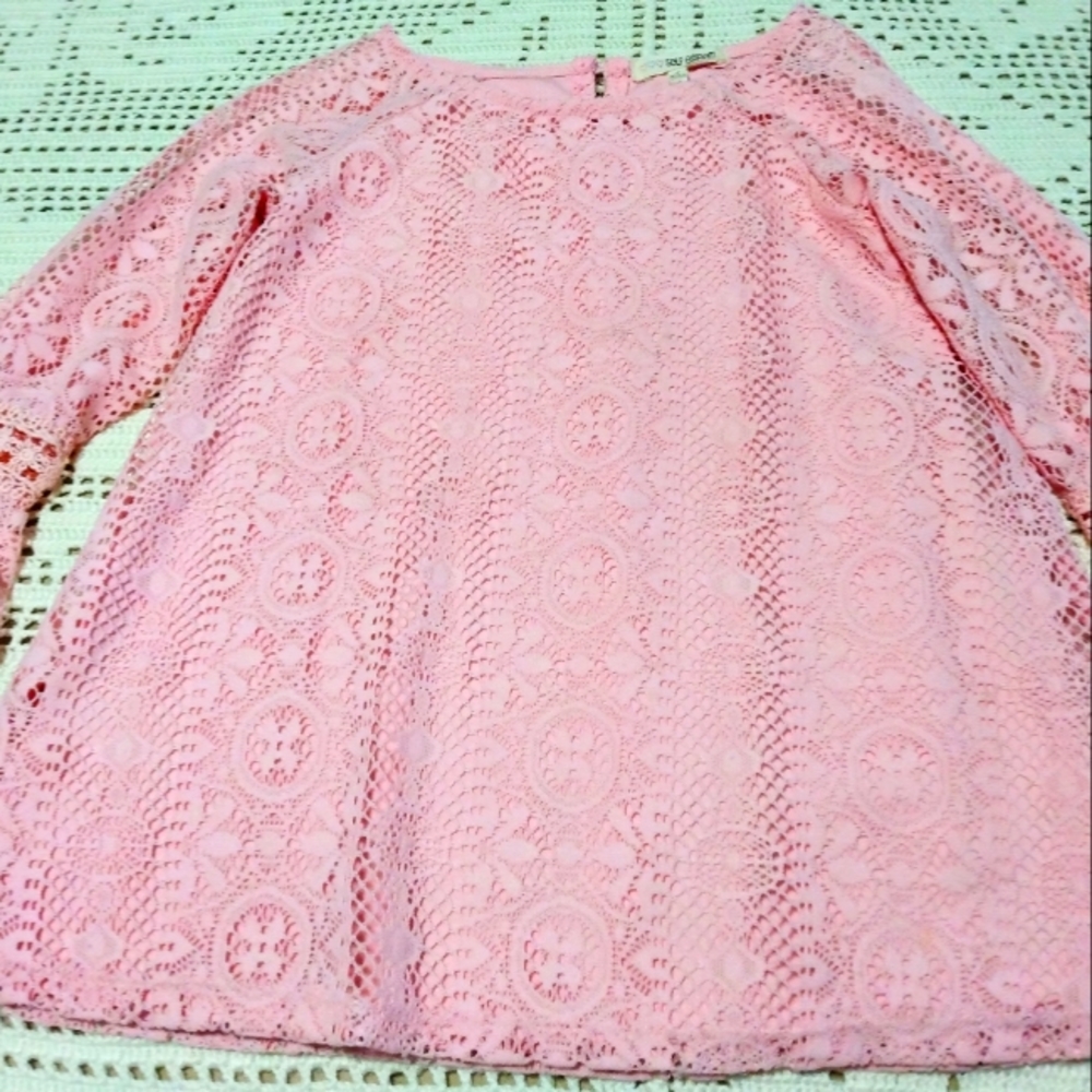 Self Esteem Girls Pink Lace Top size 6